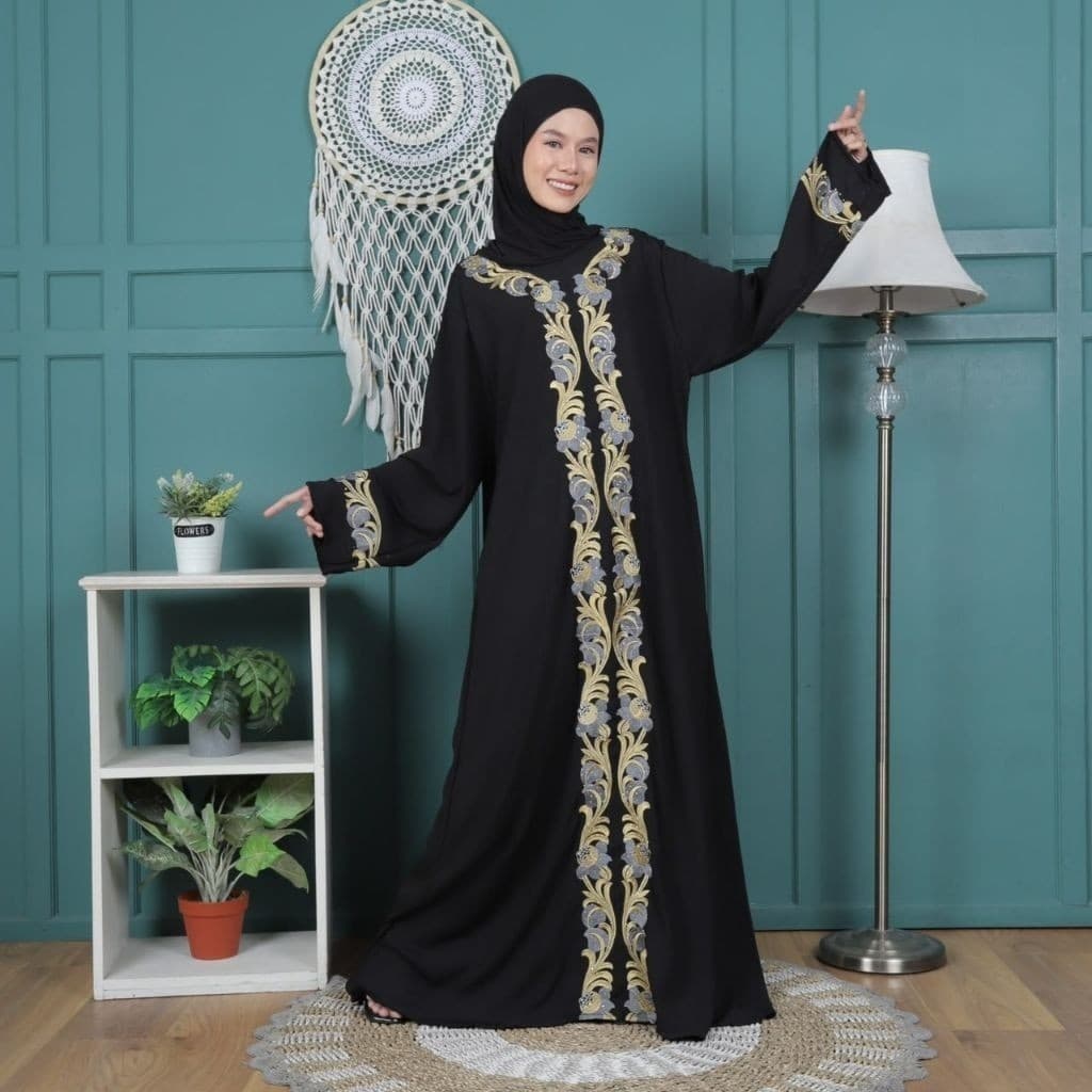 Modesti Jubah Sahara Sulam, Manik Terbaru Fashion Muslimah  Ada Pocket