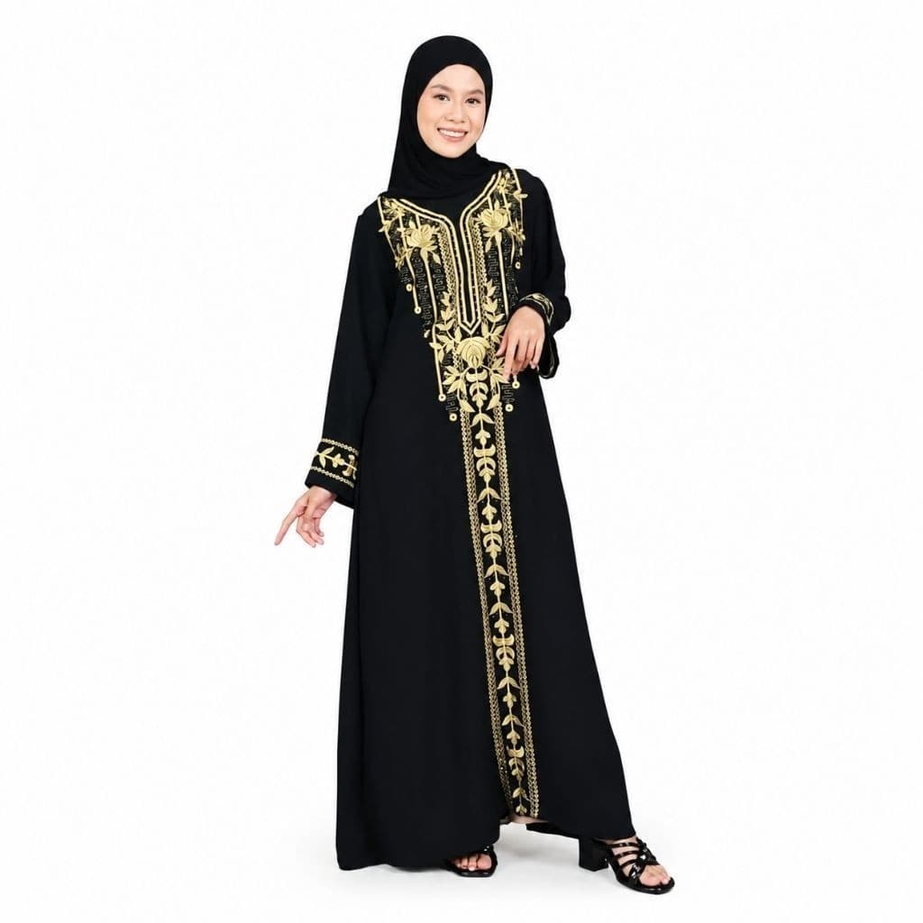 Modesti Jubah Sahara Sulam, Manik Terbaru Fashion Muslimah  Ada Pocket