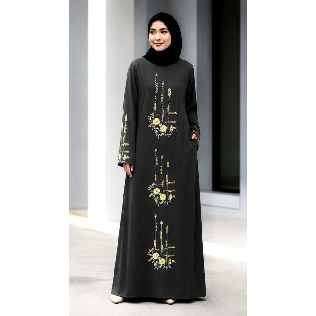 Modesti Jubah Sahara Sulam, Manik Terbaru Fashion Muslimah  Ada Pocket