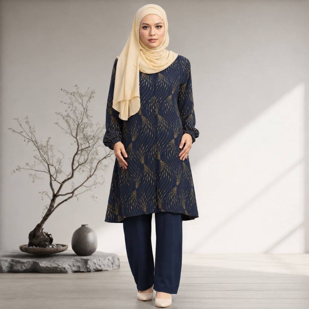 Set Muslimah Korean Crepe Ironless Wanit