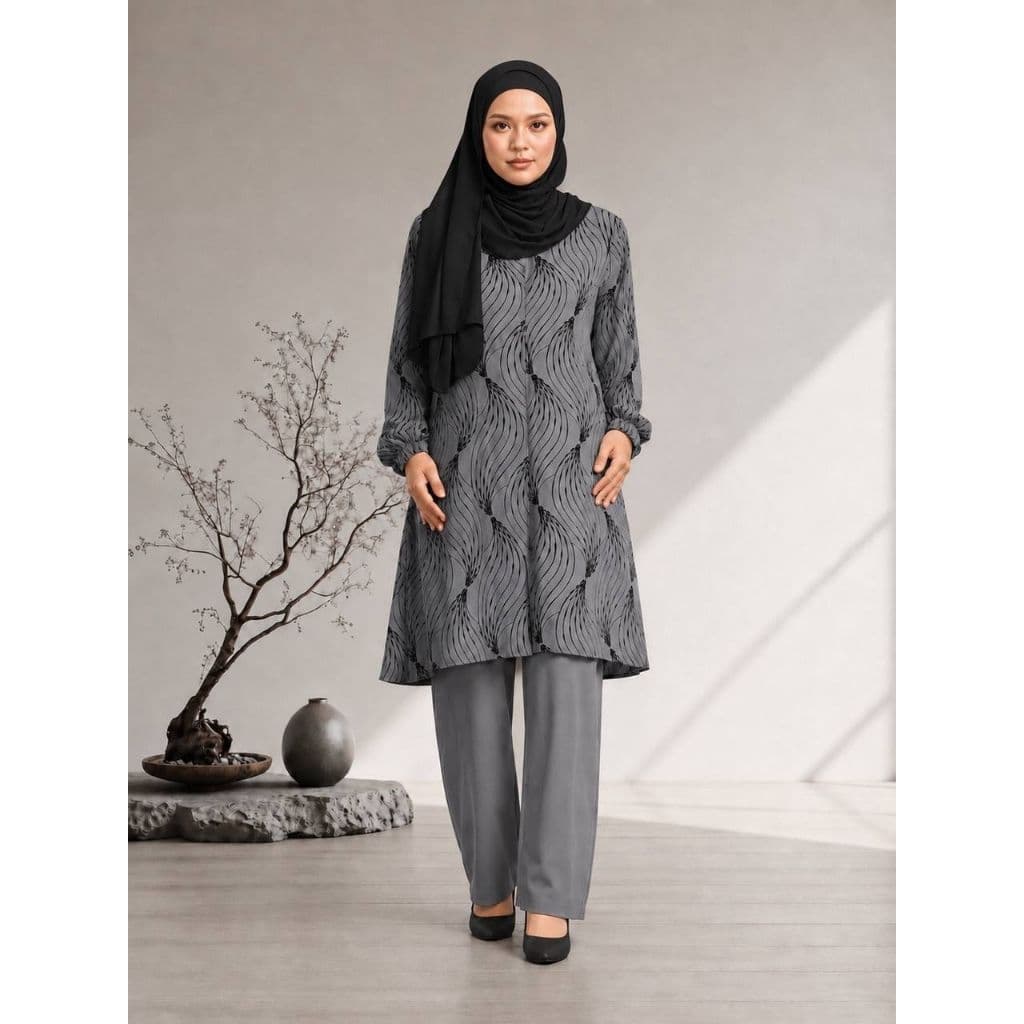 Set Muslimah Korean Crepe Ironless Wanit