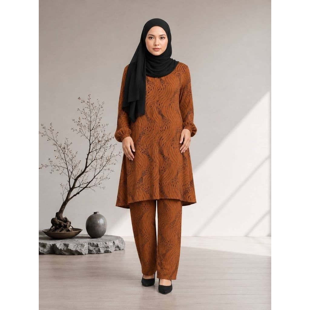 Set Muslimah Korean Crepe Ironless Wanit