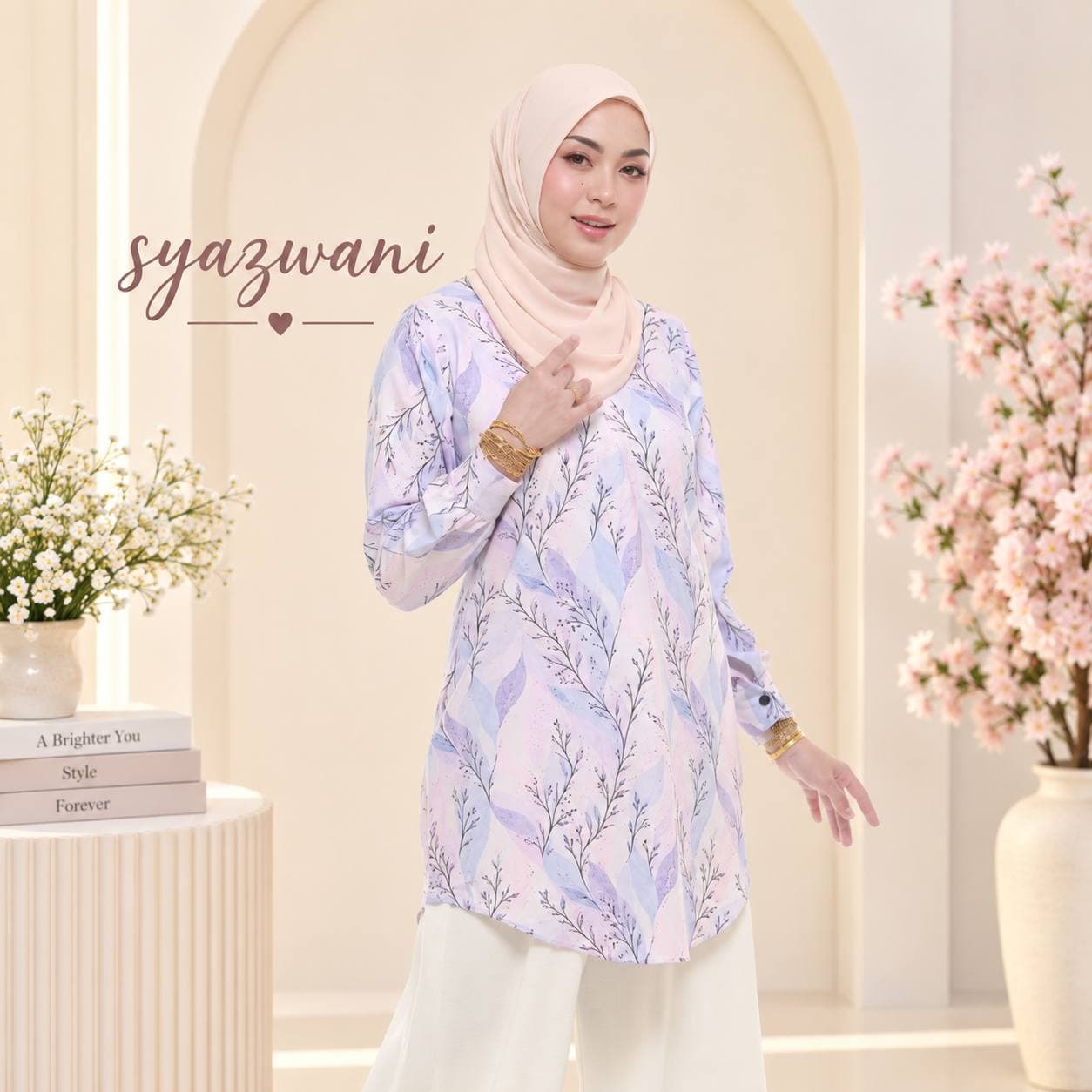 Blouse Syazwani Ironless Wanita Korean Crepe S–3XL | Sara Sajeeda