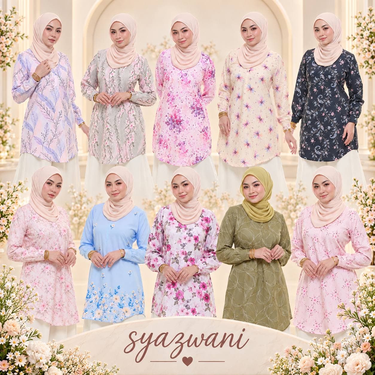 Blouse Syazwani Ironless Wanita Korean Crepe S–3XL | Sara Sajeeda