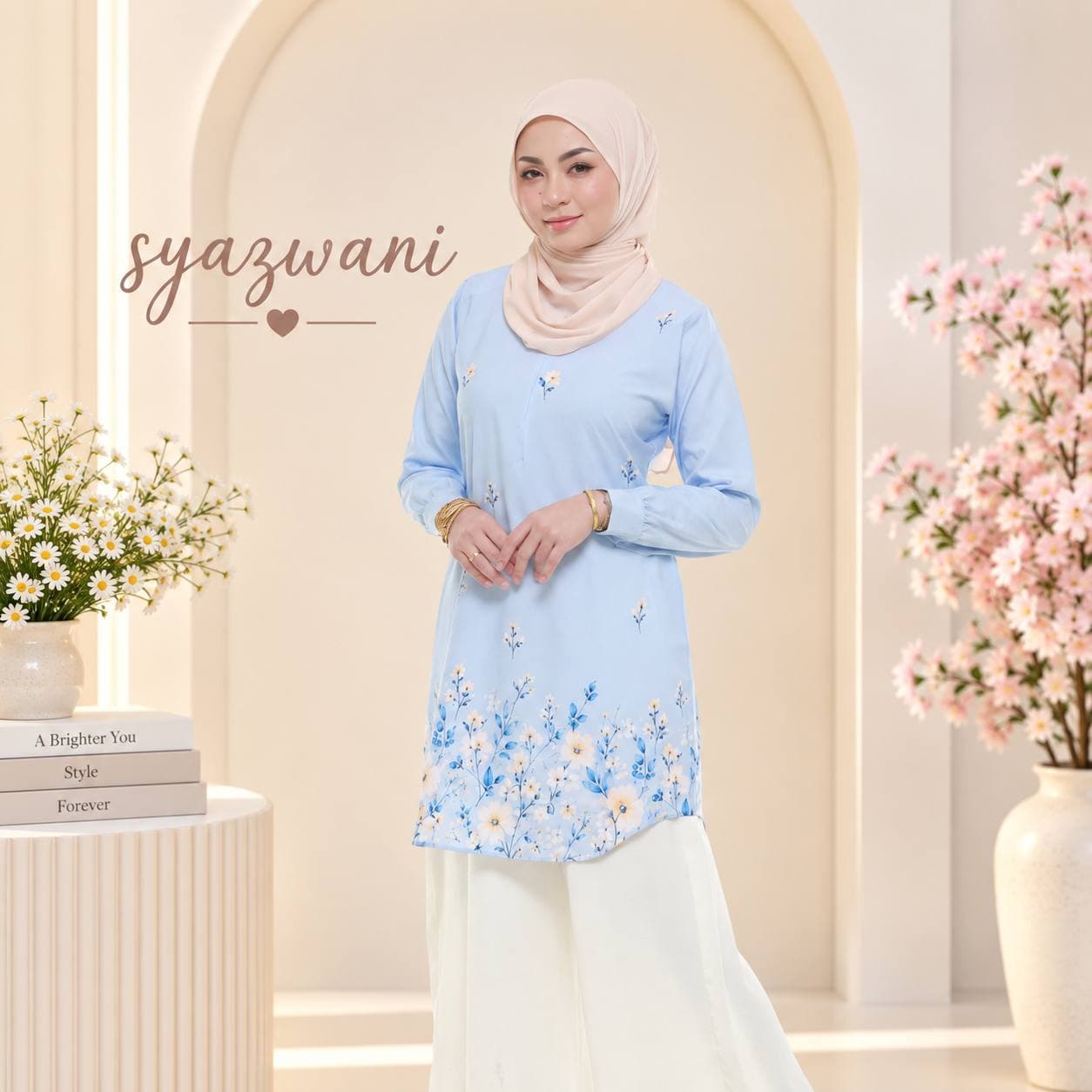 Blouse Syazwani Ironless Wanita Korean Crepe S–3XL | Sara Sajeeda