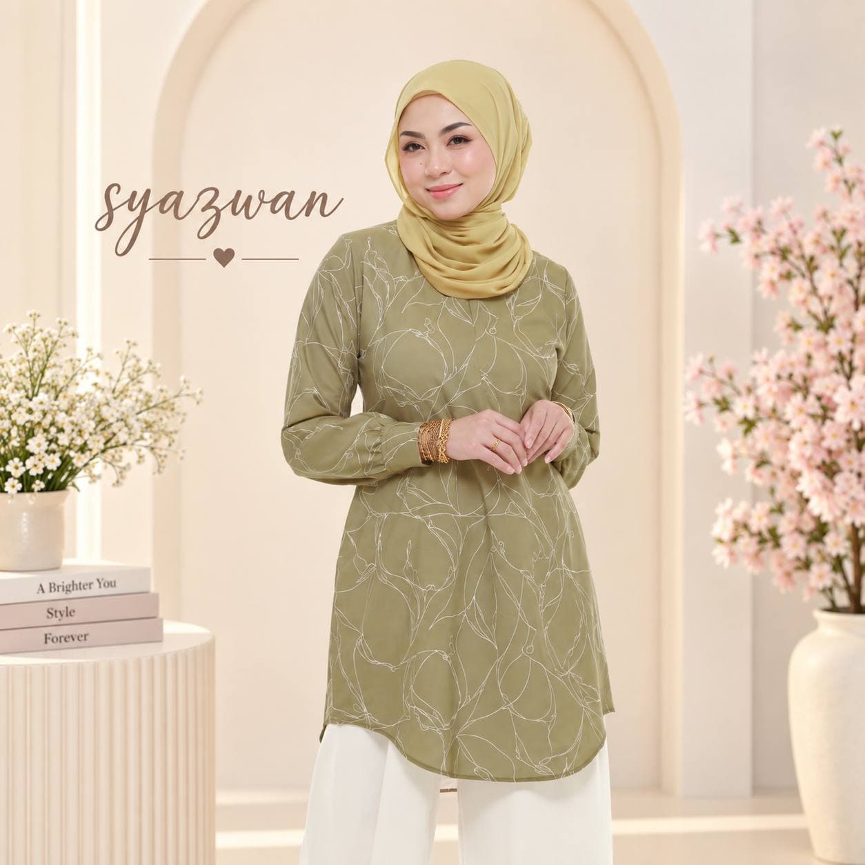 Blouse Syazwani Ironless Wanita Korean Crepe S–3XL | Sara Sajeeda