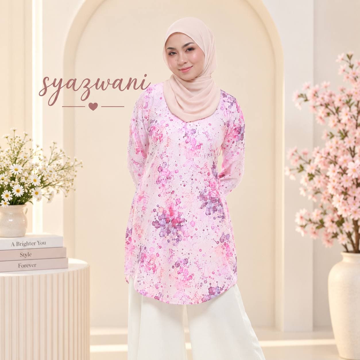 Blouse Syazwani Ironless Wanita Korean Crepe S–3XL | Sara Sajeeda