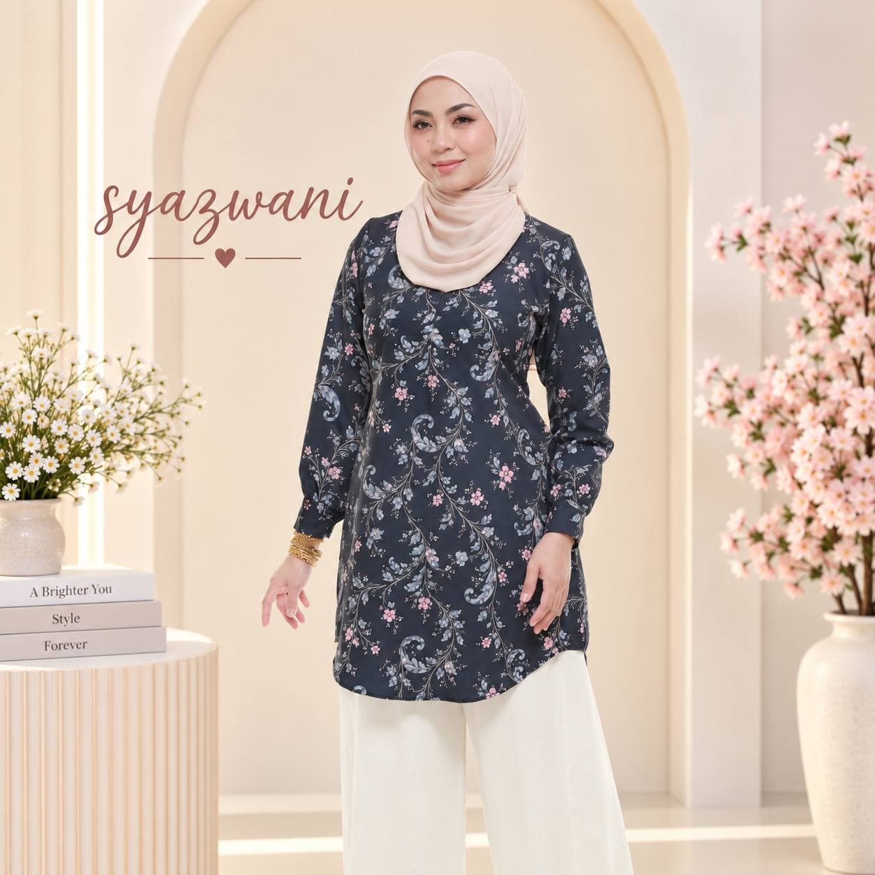 Blouse Syazwani Ironless Wanita Korean Crepe S–3XL | Sara Sajeeda