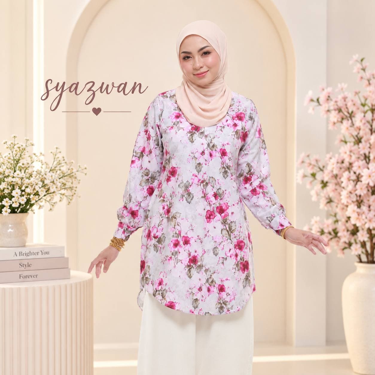 Blouse Syazwani Ironless Wanita Korean Crepe S–3XL | Sara Sajeeda