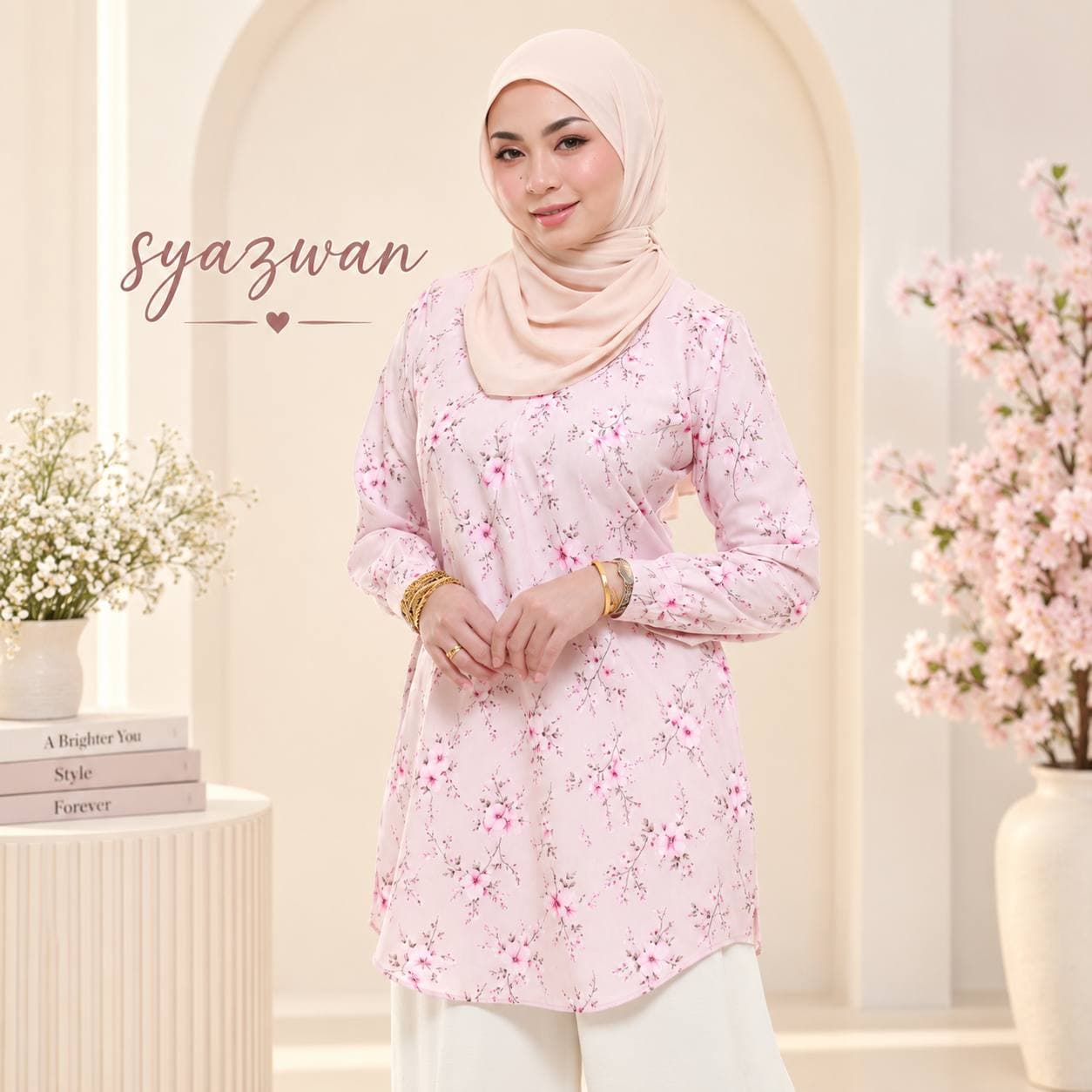 Blouse Syazwani Ironless Wanita Korean Crepe S–3XL | Sara Sajeeda