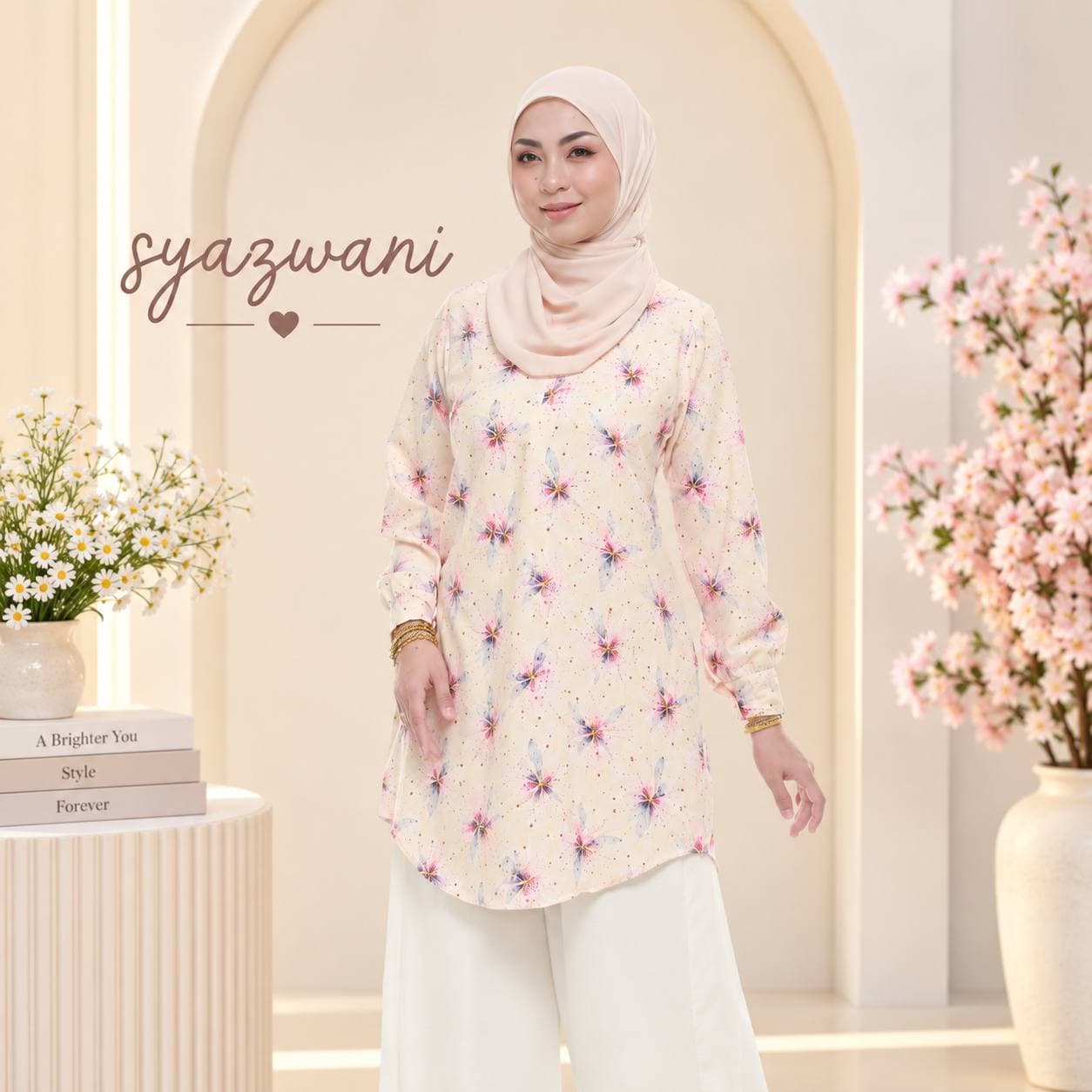 Blouse Syazwani Ironless Wanita Korean Crepe S–3XL | Sara Sajeeda