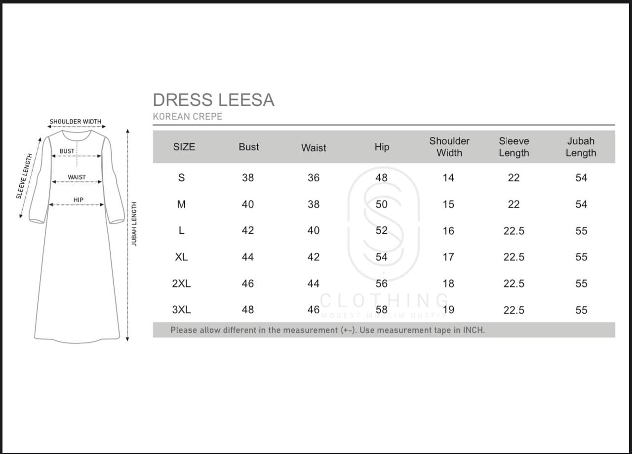 Jubah Dress Leesa Floral | Korean Crepe | Corak Baru 2026