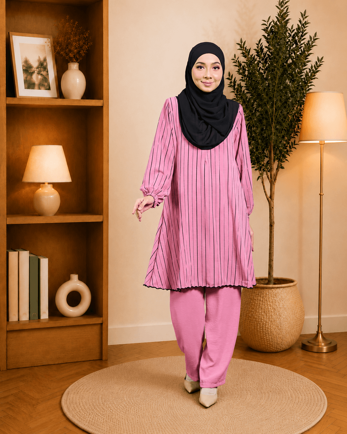 Set Hawa Blouse & Seluar Ironless | Premium Cey Crepe | Saiz S-3XL