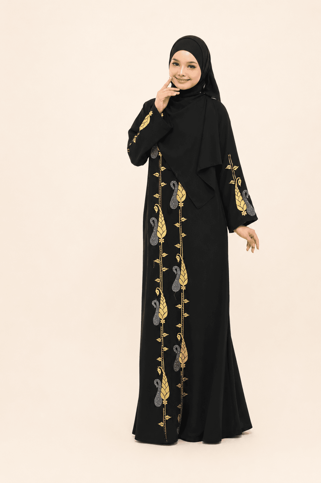 Modesti Jubah Sahara Sulam, Manik Terbaru Fashion Muslimah Ada Pocket