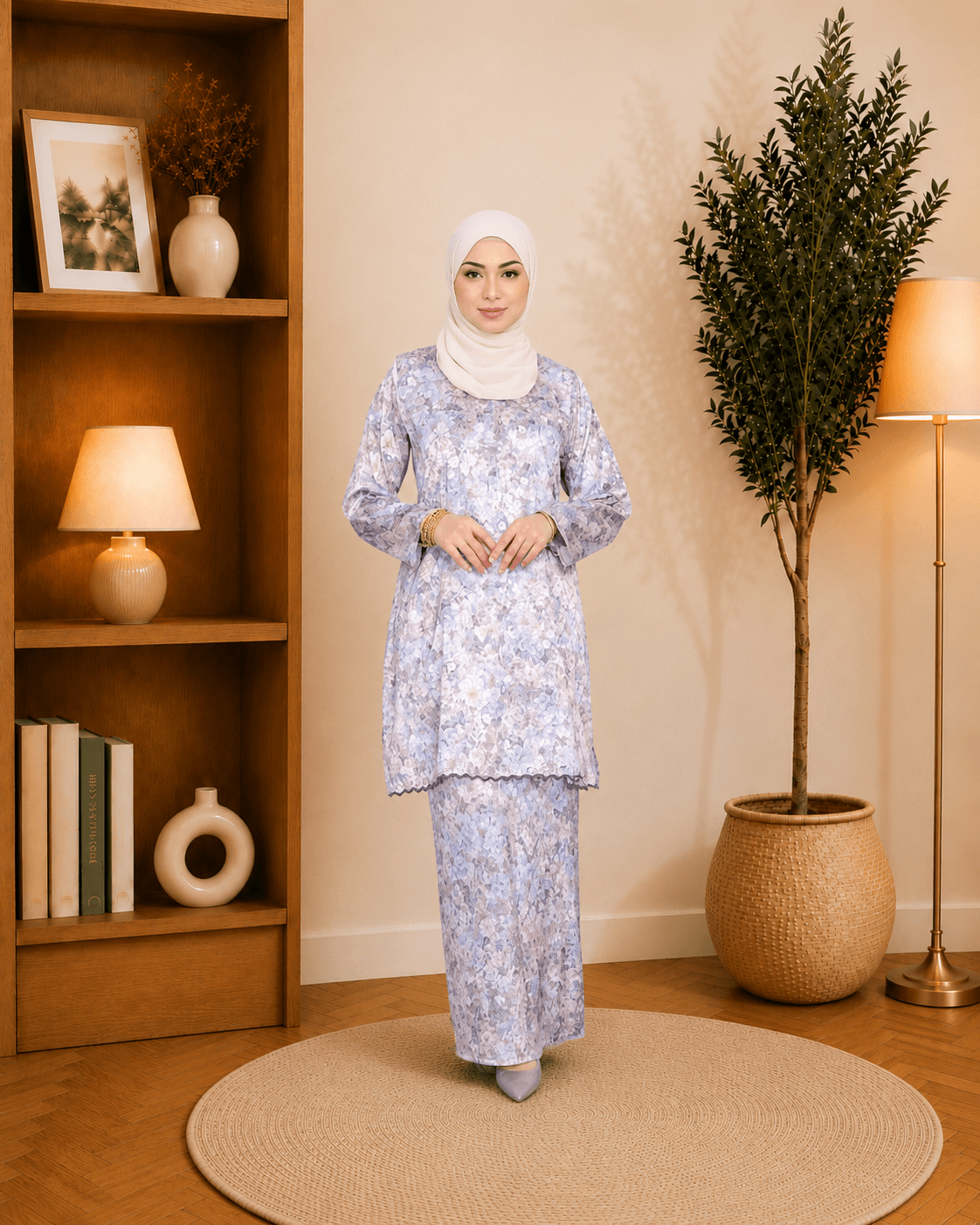 Baju Kurung Deluna Floral | Silk Jacquard Premium | Saiz S-3XL