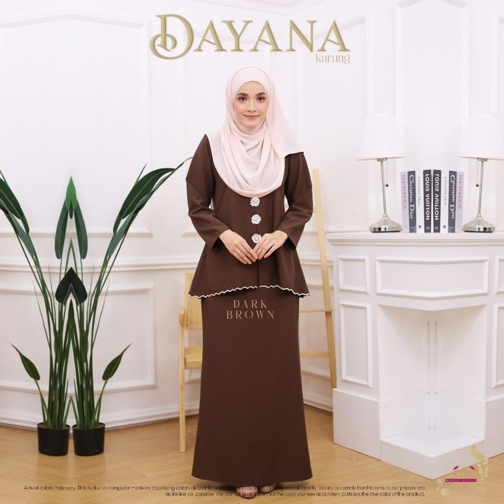 Baju Kurung Dayana Bunga Tampal | Cotton Jacquard | Saiz S-5XL