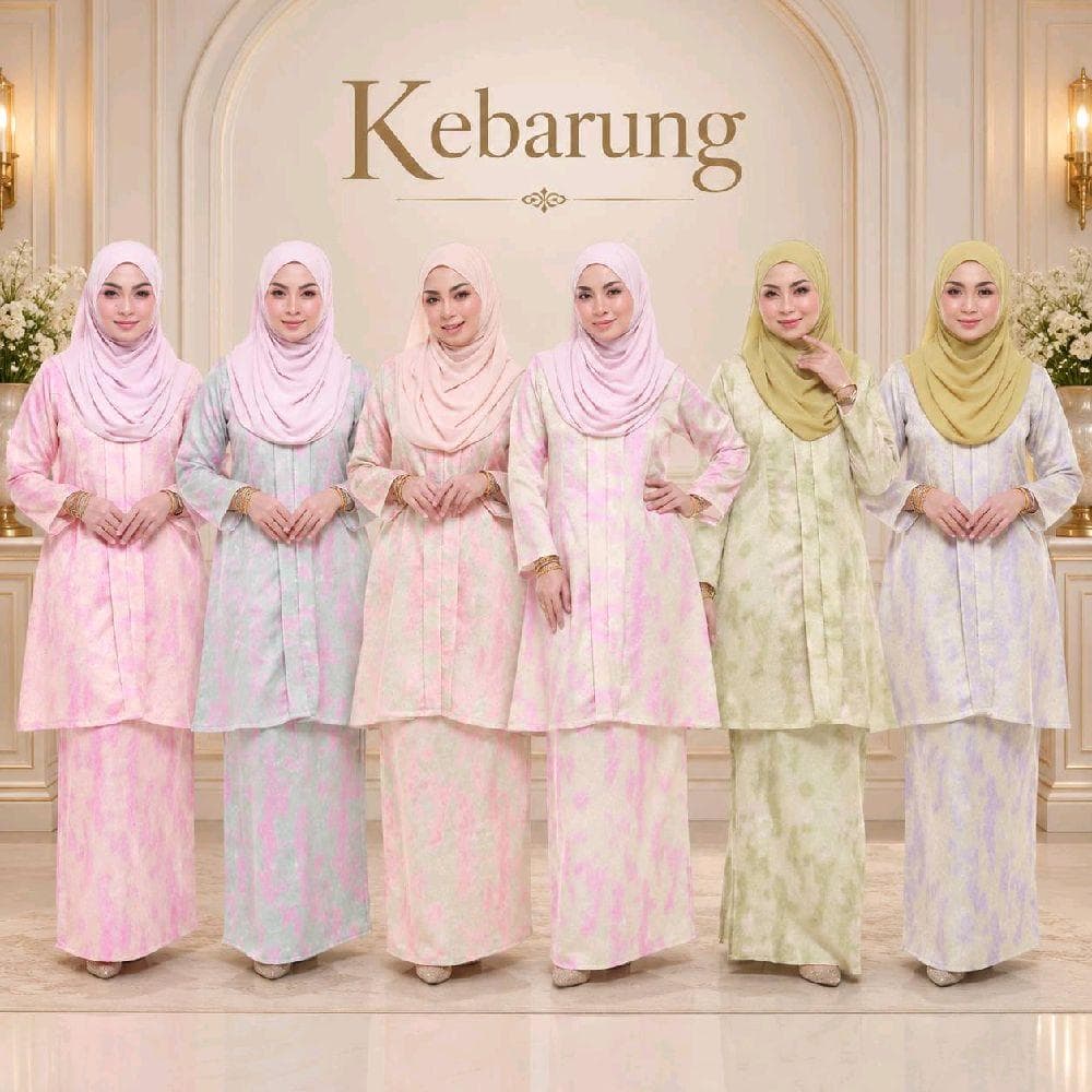 Sara Sajeeda Kebarung Crumple Muslimah | Crushed Polyester Satin, Batu Silver & Sulaman