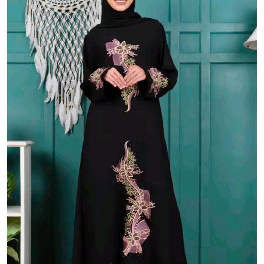 Modesti Jubah Sahara Sulam, Manik Terbaru Fashion Muslimah Ada Pocket