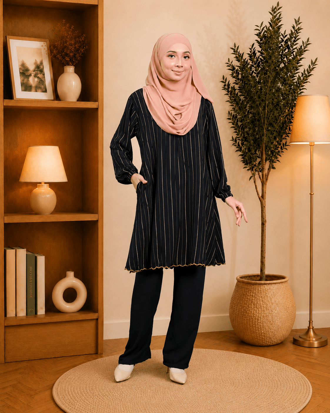 Set Hawa Blouse & Seluar Ironless | Premium Cey Crepe | Saiz S-3XL