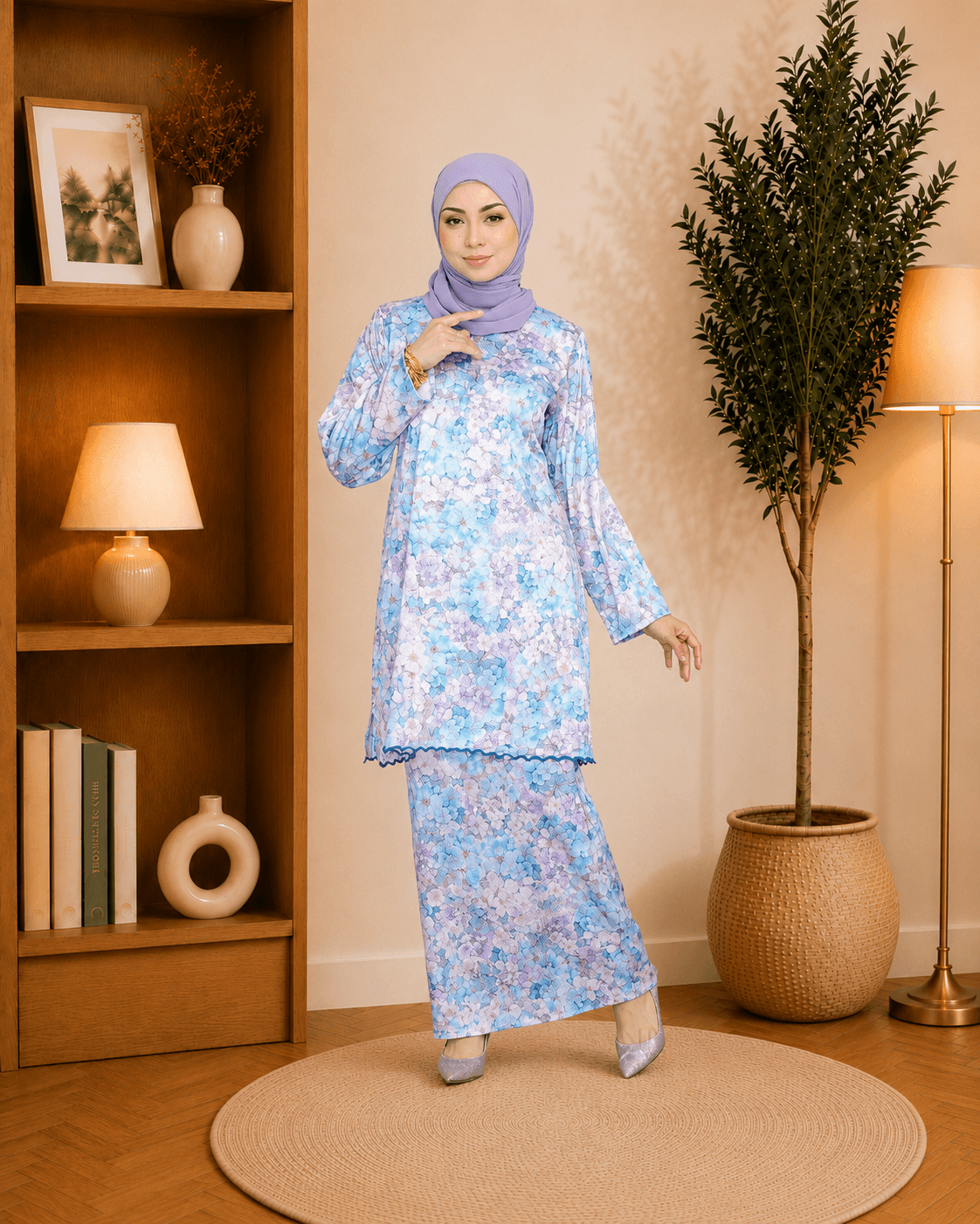 Baju Kurung Deluna Floral | Silk Jacquard Premium | Saiz S-3XL