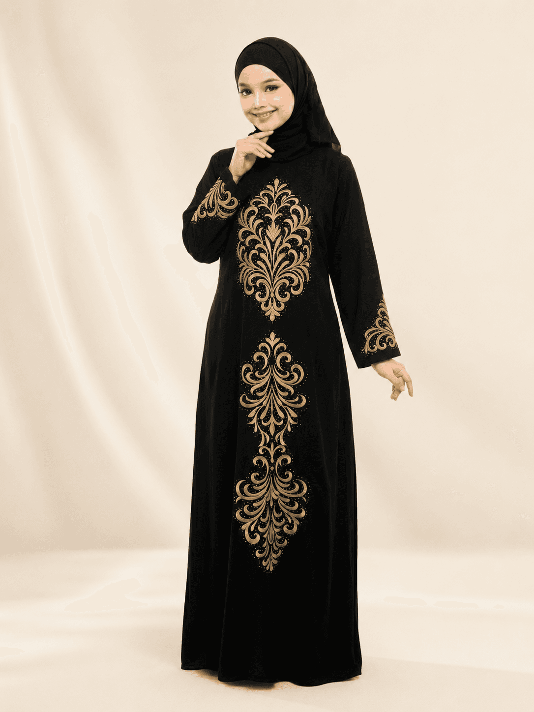 Modesti Jubah Sahara Sulam, Manik Terbaru Fashion Muslimah Ada Pocket