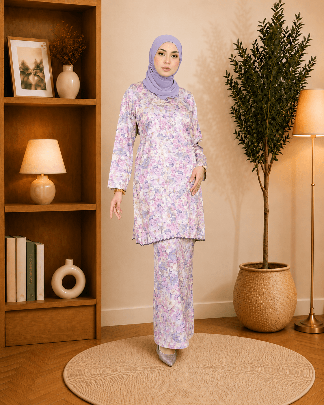 Baju Kurung Deluna Floral | Silk Jacquard Premium | Saiz S-3XL