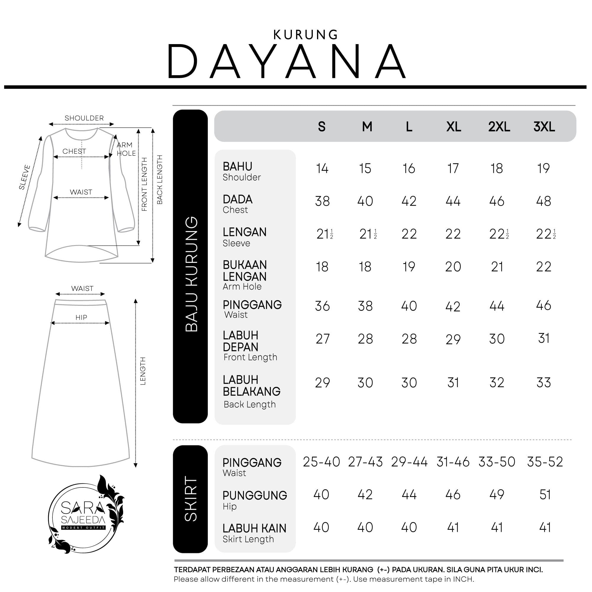 Baju Kurung Dayana Bunga Tampal | Cotton Jacquard | Saiz S-5XL