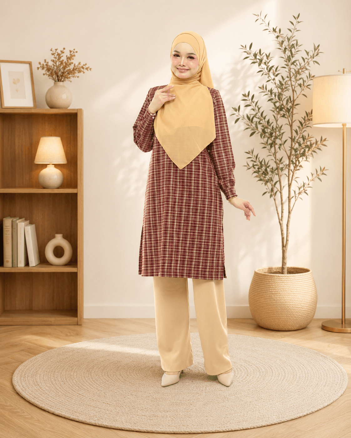 Set Blouse & Seluar Cikgu Ayu | Premium Cotton | Baju Kurung Moden