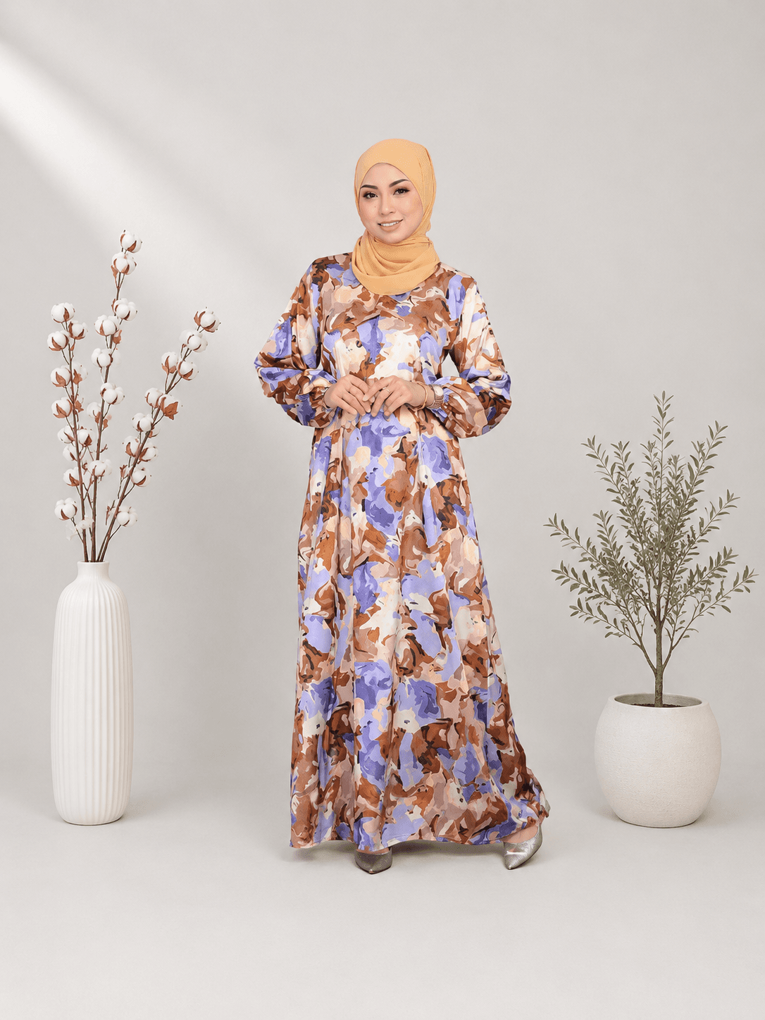 Jubah Dress Arissa Ironless | Jacquard Premium | Saiz S-5XL