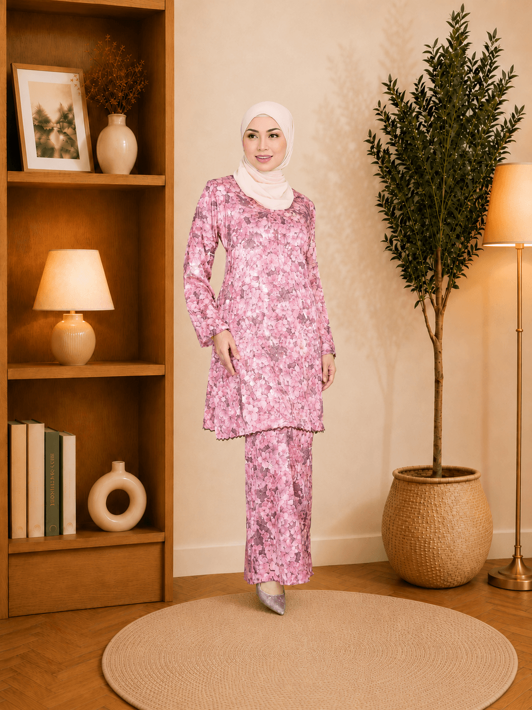 Baju Kurung Deluna Floral | Silk Jacquard Premium | Saiz S-3XL