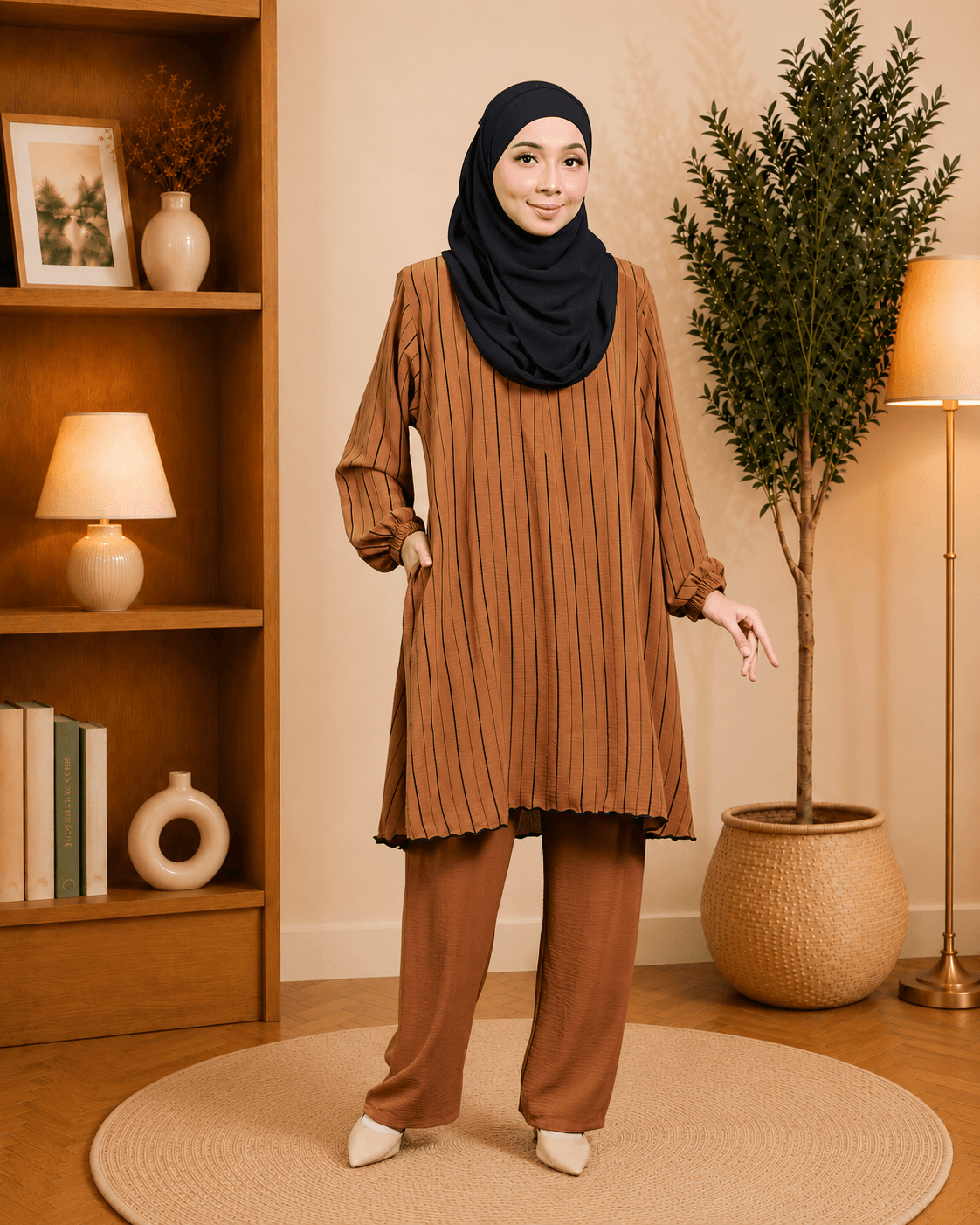 Set Hawa Blouse & Seluar Ironless | Premium Cey Crepe | Saiz S-3XL