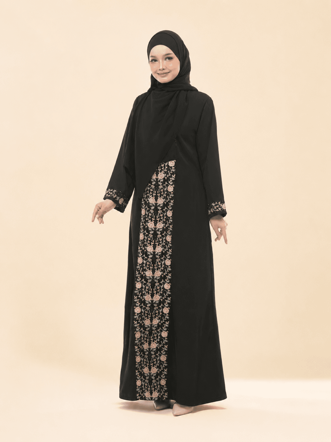 Modesti Jubah Sahara Sulam, Manik Terbaru Fashion Muslimah Ada Pocket