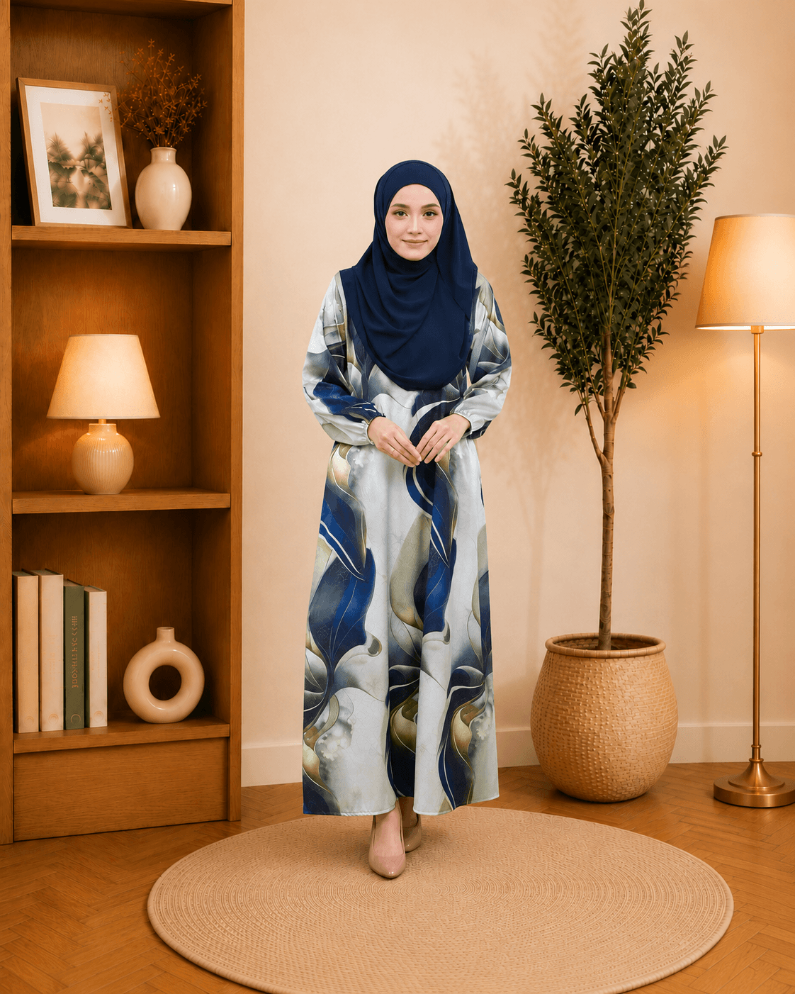 Jubah Dress Mirabella Floral | Silk Jacquard Premium | Saiz S-5XL