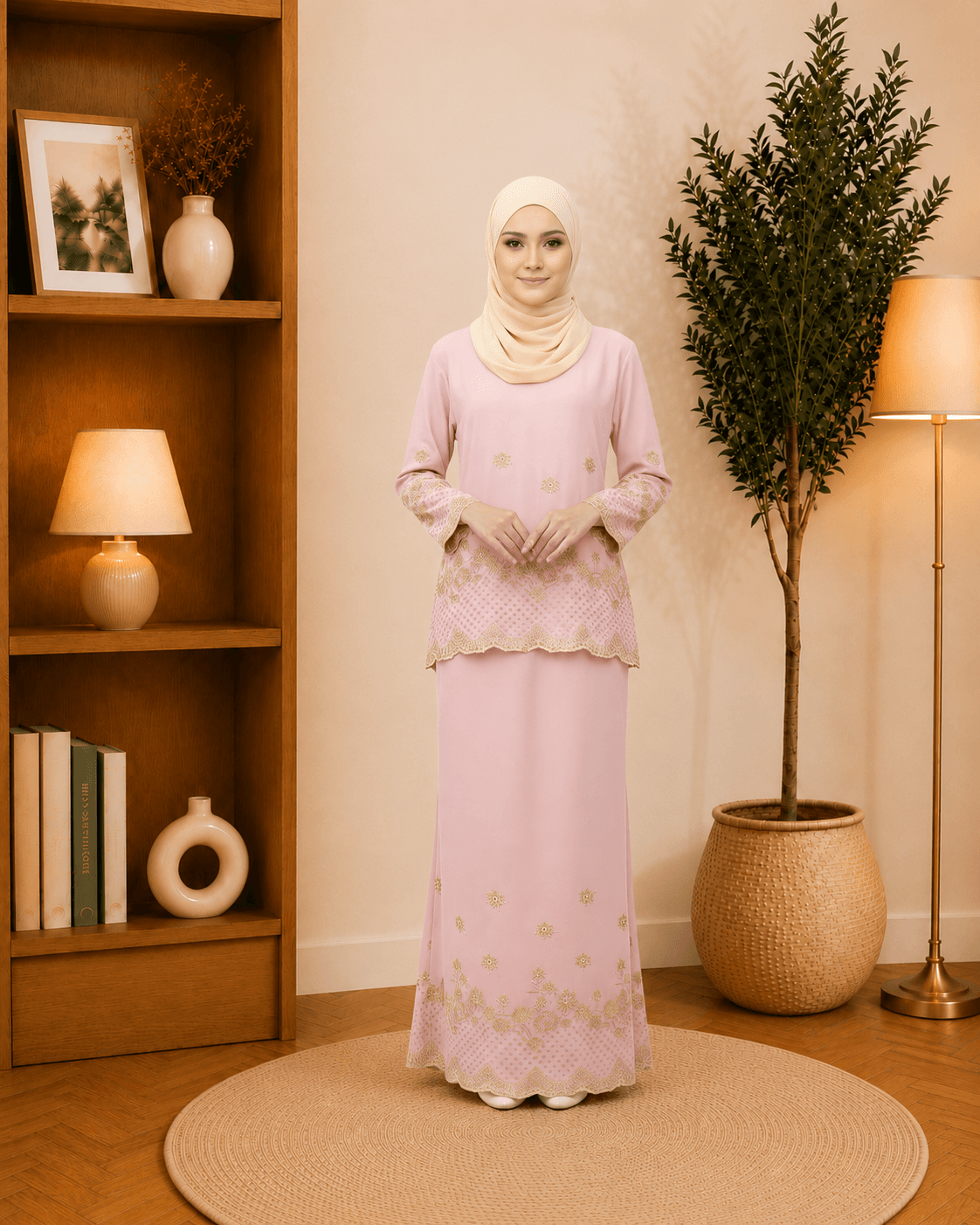 Kurung Mini Manisha Sulaman Kemas | Premium Como Crepe | Saiz S-3XL