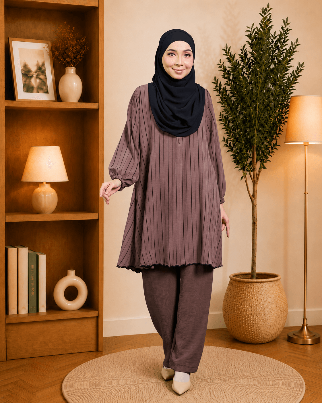 Set Hawa Blouse & Seluar Ironless | Premium Cey Crepe | Saiz S-3XL