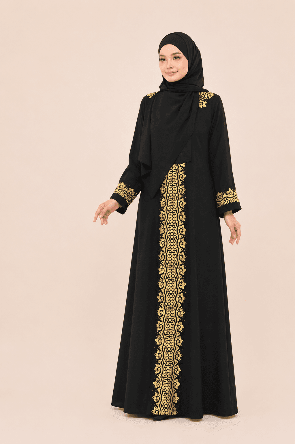 Modesti Jubah Sahara Sulam, Manik Terbaru Fashion Muslimah Ada Pocket