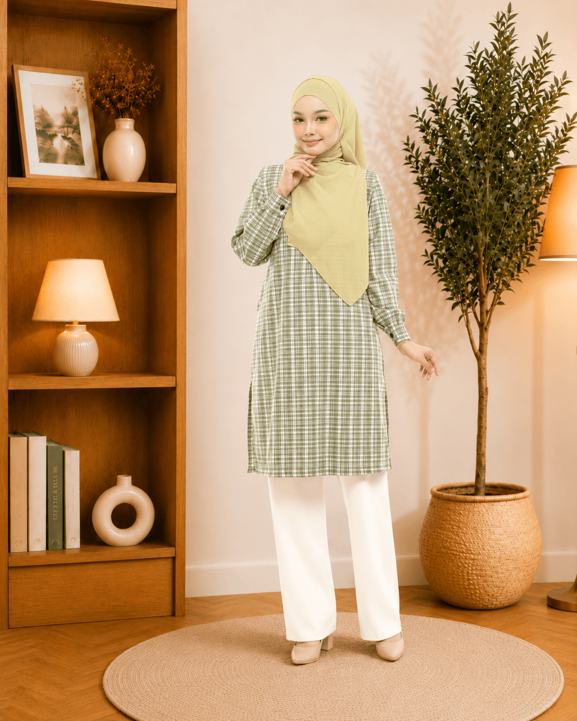 Set Blouse & Seluar Cikgu Ayu | Premium Cotton | Baju Kurung Moden