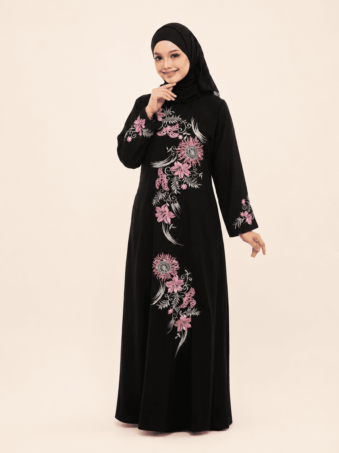 Modesti Jubah Sahara Sulam, Manik Terbaru Fashion Muslimah Ada Pocket