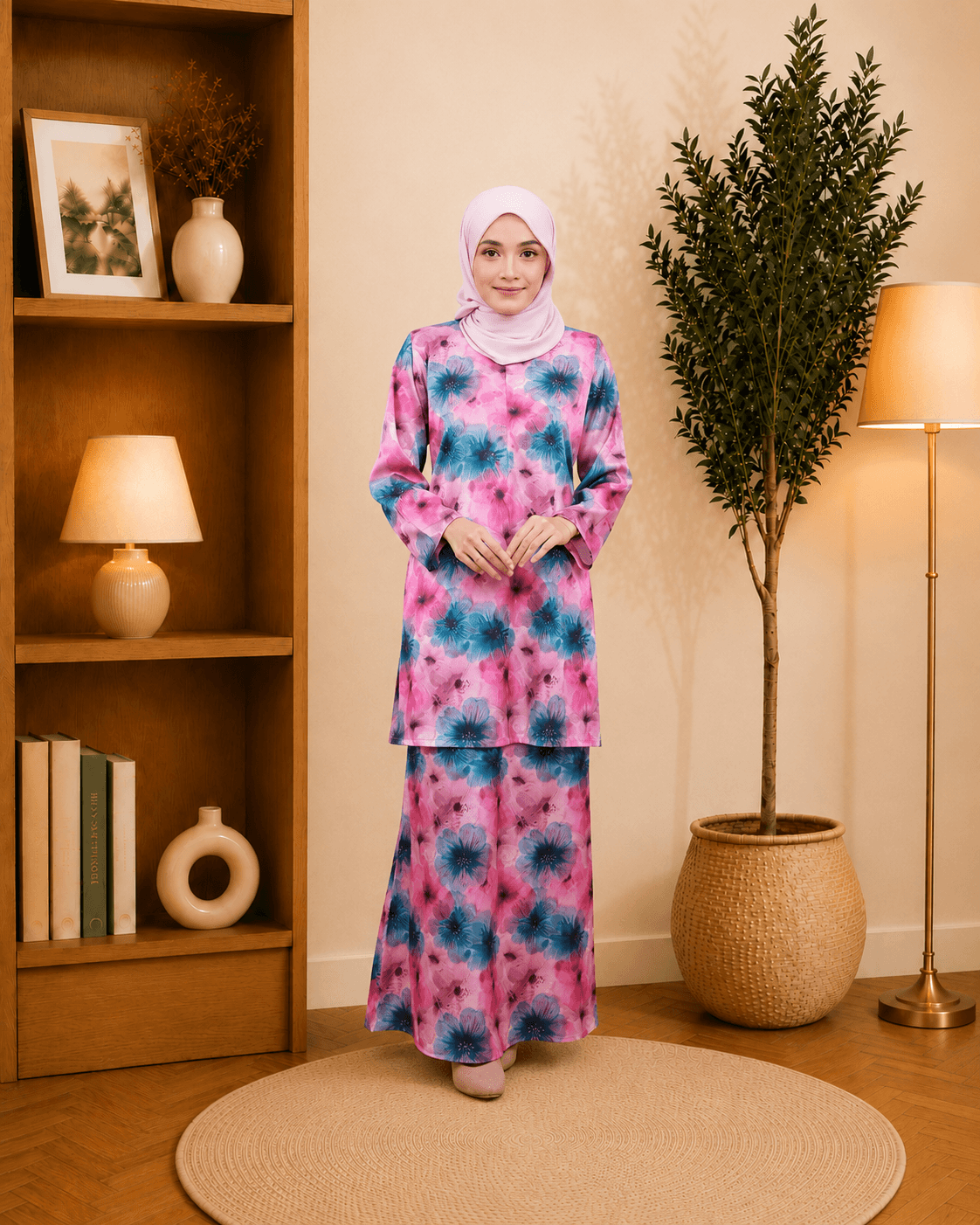 Baju Kurung Moden Marissa Floral | Silk Jacquard Premium | Saiz S-3XL