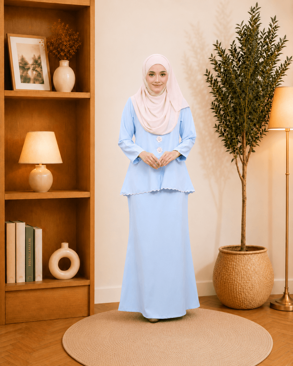 Baju Kurung Dayana Bunga Tampal | Cotton Jacquard | Saiz S-5XL