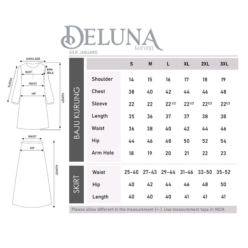 Baju Kurung Deluna Floral | Silk Jacquard Premium | Saiz S-3XL