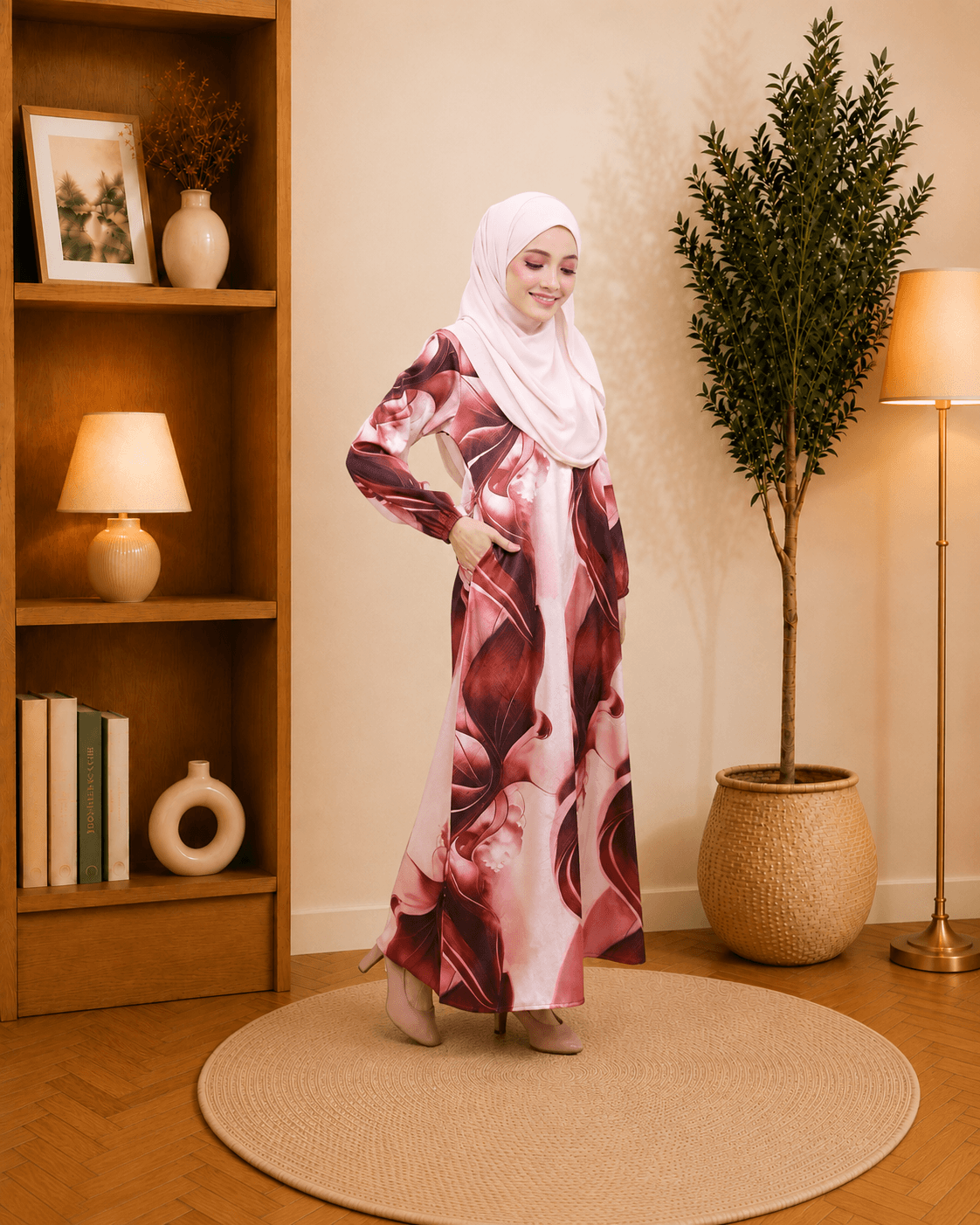 Jubah Dress Mirabella Floral | Silk Jacquard Premium | Saiz S-5XL