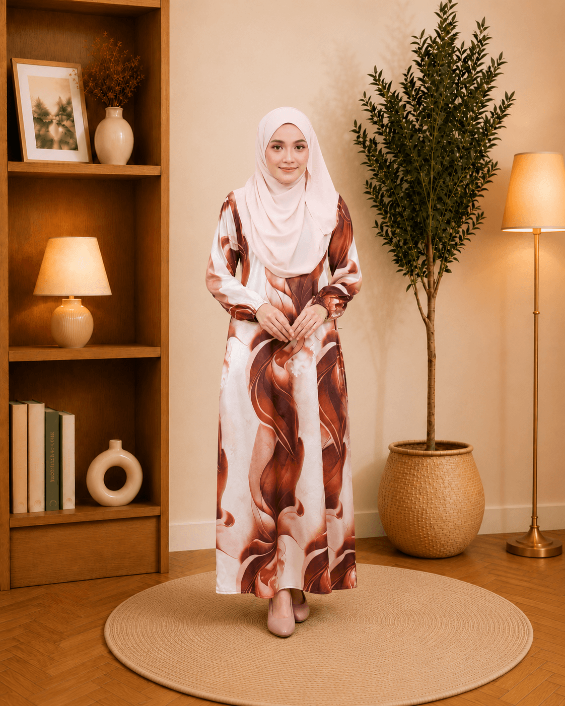 Jubah Dress Mirabella Floral | Silk Jacquard Premium | Saiz S-5XL