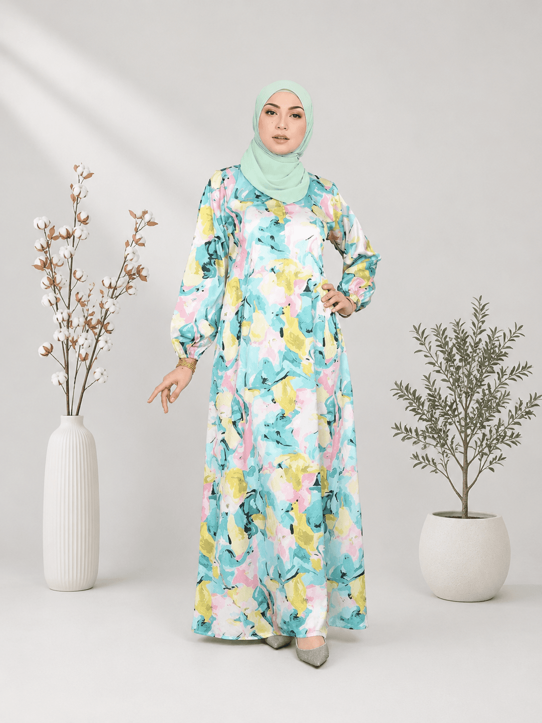 Jubah Dress Arissa Ironless | Jacquard Premium | Saiz S-5XL