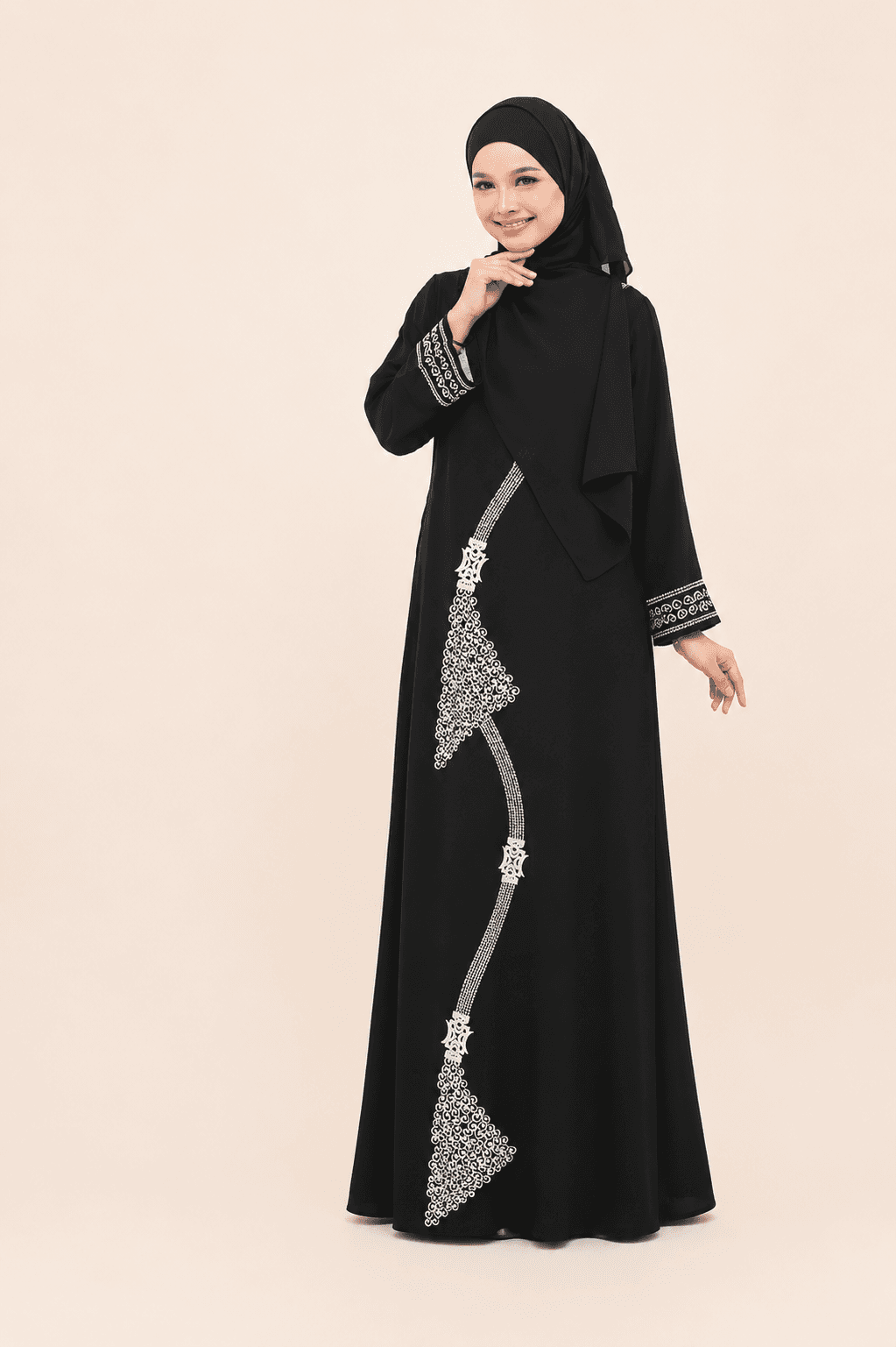 Modesti Jubah Sahara Sulam, Manik Terbaru Fashion Muslimah Ada Pocket