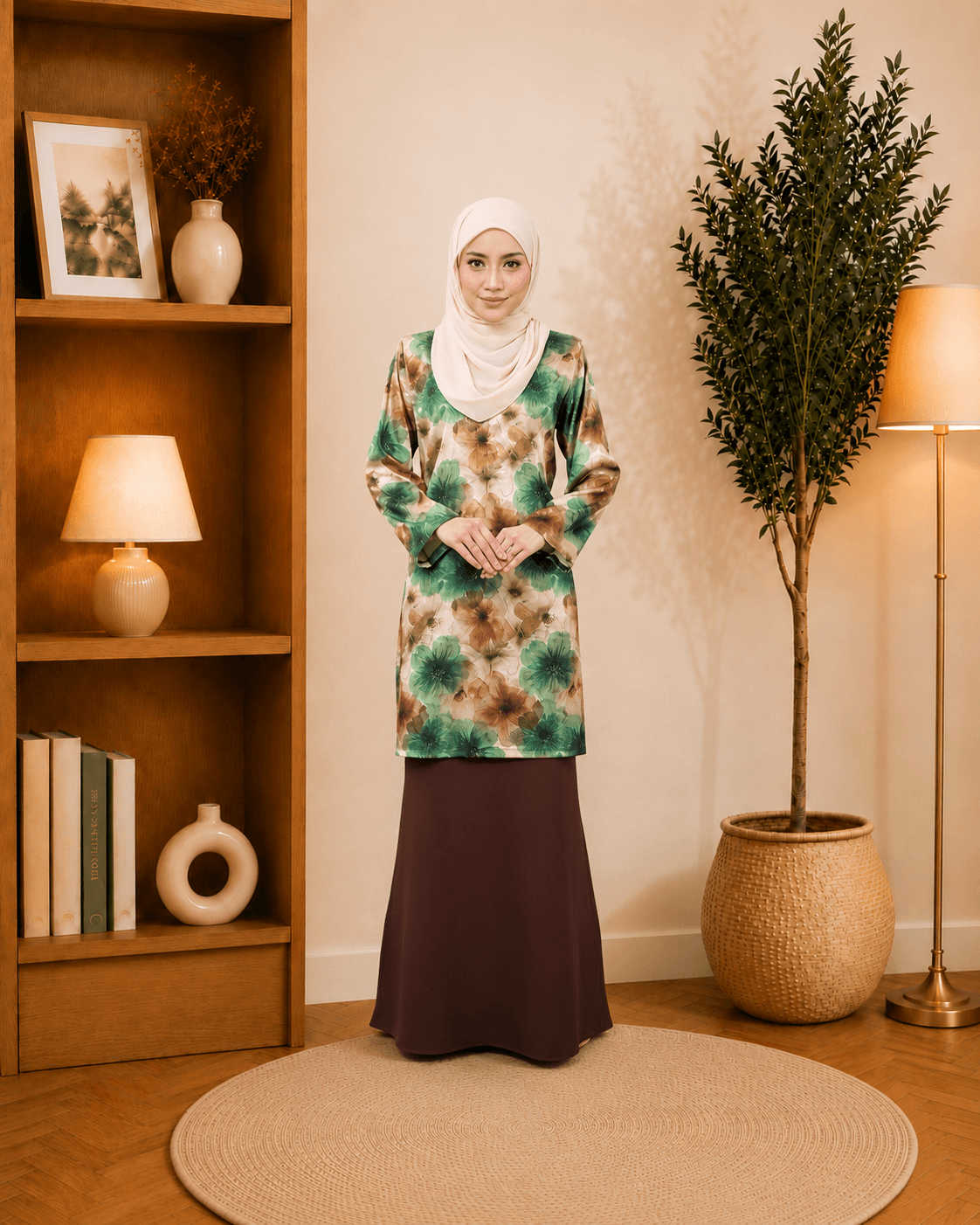 Baju Kurung Moden Mahira Abstract | Silk Jacquard Premium | Saiz S-3XL