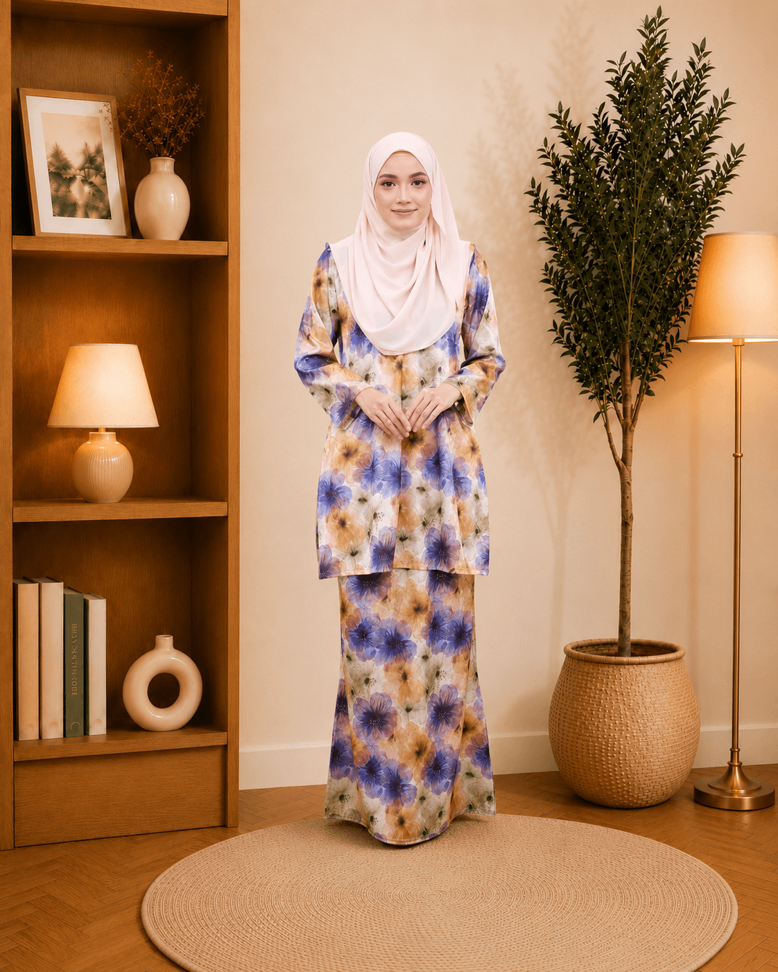 Baju Kurung Moden Marissa Floral | Silk Jacquard Premium | Saiz S-3XL