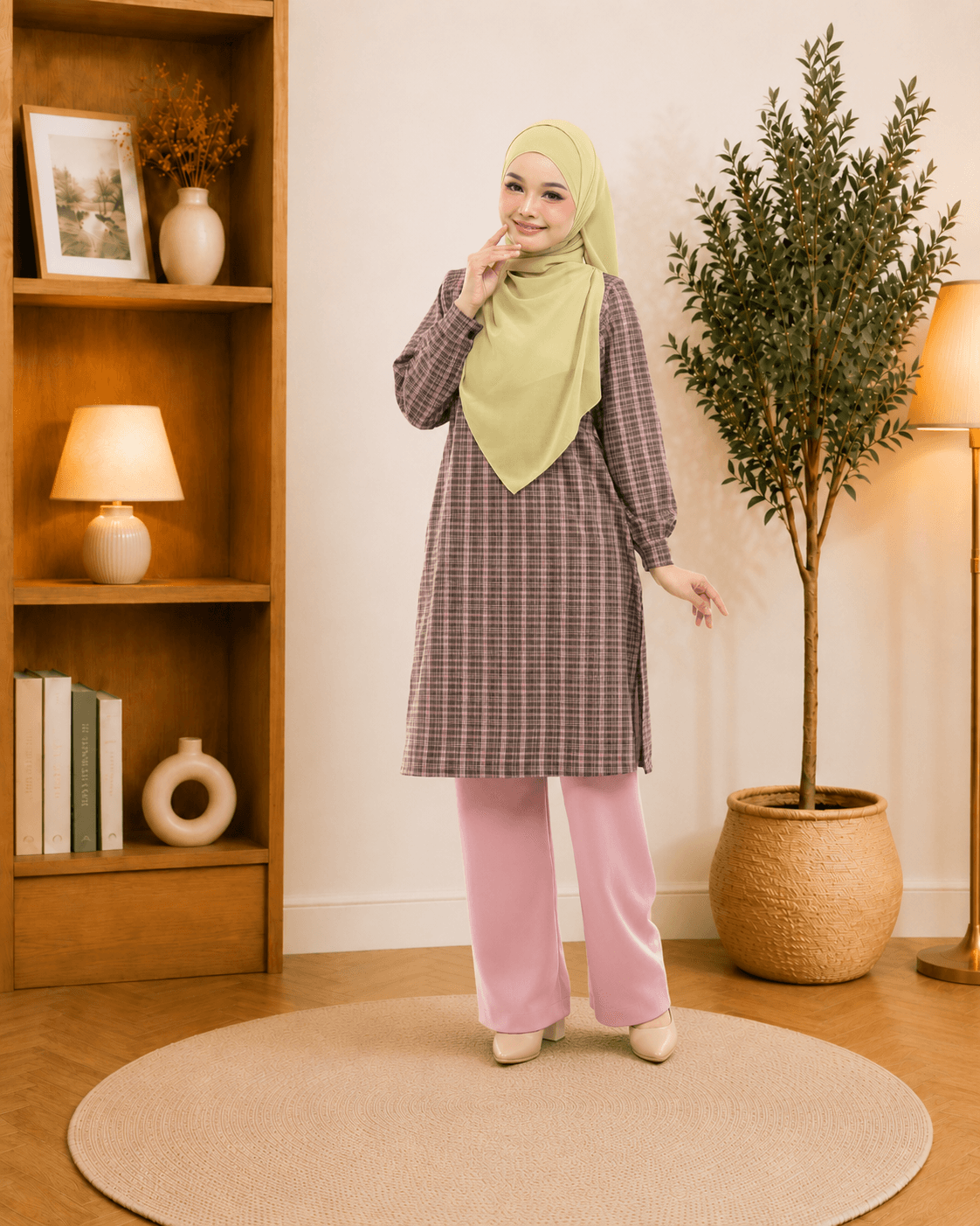 Set Blouse & Seluar Cikgu Ayu | Premium Cotton | Baju Kurung Moden