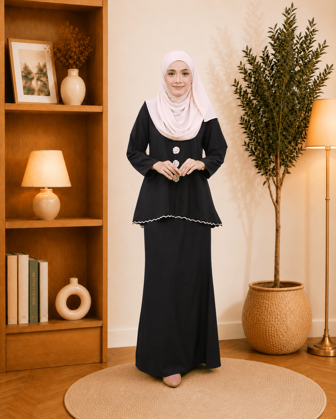 Baju Kurung Dayana Bunga Tampal | Cotton Jacquard | Saiz S-5XL