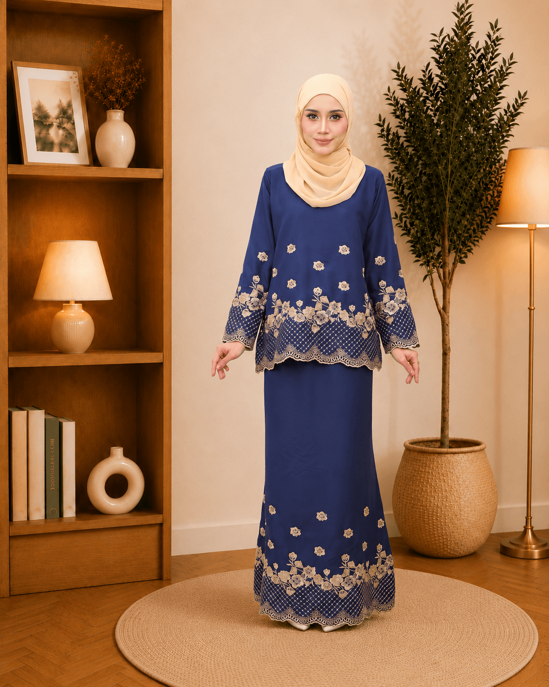 Kurung Mini Manisha Sulaman Kemas | Premium Como Crepe | Saiz S-3XL